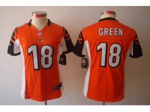 Nike Women Cincinnati Bengals #18 A.J. Green Orange Jerseys