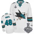Mens Reebok San Jose Sharks #48 Tomas Hertl Premier White Away 2016 Stanley Cup Final Bound NHL Jersey