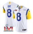 Nike Rams #8 Matt Gay White 2022 Super Bowl LVI Vapor Limited Jersey