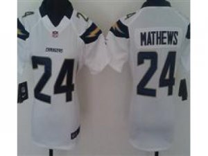 Nike Women San Diego Chargers #24 Ryan Mathews White Jerseys