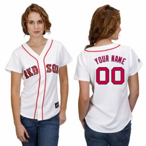 Womens Majestic Boston Red Sox Customized Replica White Home Cool Base MLB Jersey