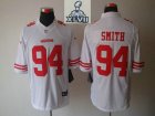 2013 Super Bowl XLVII NEW San Francisco 49ers 94 Justin Smith White jerseys (Limited)