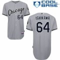 Men's Majestic Chicago White Sox #64 Travis Ishikawa Replica Grey Road Cool Base MLB Jersey