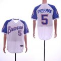Braves #5 Freddie Freeman White Throwback Jersey