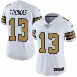 Women\'s Nike New Orleans Saints #13 Michael Thomas Limited White Rush NFL Jersey