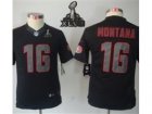 2013 Nike Super Bowl XLVII NFL Youth San Francisco 49ers #16 Joe Montana Black Jerseys(Impact Limited)