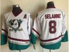 Youth Anaheim Ducks #8 Teemu Selanne White CCM Throwback Stitched NHL Jersey