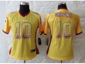 Nike Women Washington Red Skins #10 Griffin III Gold Jerseys(Drift Fashion)