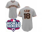 2012 world series mlb san francisco giants #18 cain grey