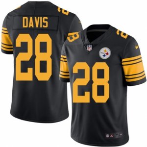 Men Nike Pittsburgh Steelers #28 Sean Davis Black Color Rush Limited Jersey