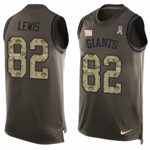 Mens Nike New York Giants #82 Roger Lewis Limited Green Salute to Service Tank Top NFL Jersey