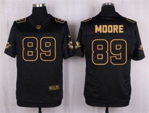 Nike Miami Dolphins #89 Nat Moore Black Pro Line Gold Collection Jersey(Elite)