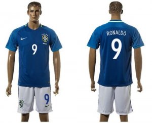 Brazil #9 Ronaldo Away Soccer Country Jersey