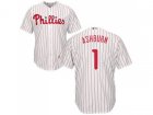 Youth Philadelphia Phillies #1 Richie Ashburn White(Red Strip) Cool Base Stitched MLB Jersey