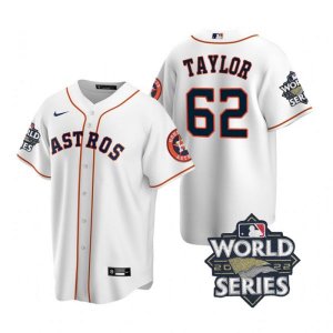 Astros #62 Blake Taylor White Nike 2022 World Series Cool Base Jersey