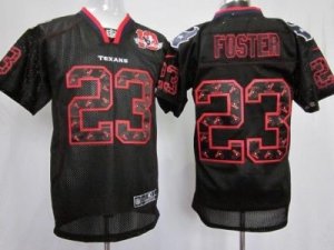 Nike NFL Houston Texans #23 Arian Foster Black Jerseys W 10th Patch(Lights Out Elite)