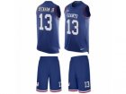 Mens Nike New York Giants #13 Odell Beckham Jr Limited Royal Blue Tank Top Suit NFL Jersey