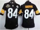 Nike NFL Pittsburgh Steelers #84 Antonio Brown Black Jerseys W 80th Patch(Limited)