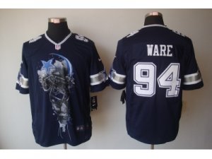 Nike nfl dallas cowboys #94 DeMarcus Ware blue jerseys[helmet tri-blend limited]