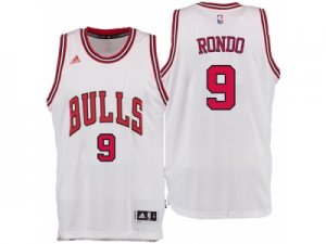 Men Chicago Bulls #9 Rajon Rondo Home White New Swingman Jersey