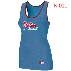 Nike Philadelphia Phillies Tri-Blend Racerback stretch Tank Top L.Blue