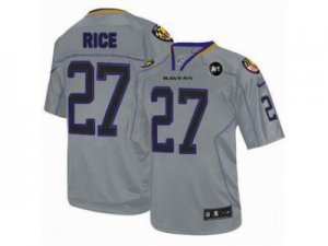 Nike Baltimore Ravens #27 Ray Rice grey jerseys[Elite Lights Out Art Patch]