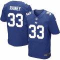 Men's Nike New York Giants #33 Bobby Rainey Elite Royal Blue Team Color NFL Jersey