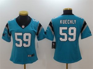 Nike Panthers #59 Luke Kuechly Blue Women Vapor Untouchable Player Limited Jersey