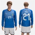 2018-19 Italy 21 PIRLO Home Long Sleeve Soccer Jersey