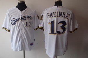 mlb milwaukee brewers #13 greinke white(cool base)