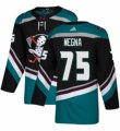 Mens Adidas Anaheim Ducks #75 Jaycob Megna Authentic Black Teal Third NHL Jersey