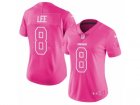 Womens Nike Carolina Panthers #8 Andy Lee Limited Pink Rush Fashion NFL Jersey