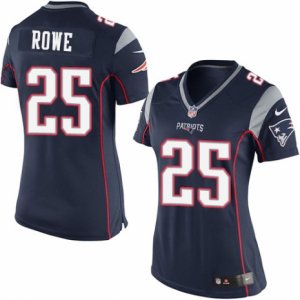 Women\'s Nike New England Patriots #25 Eric Rowe Limited Navy Blue Team Color NFL Jersey