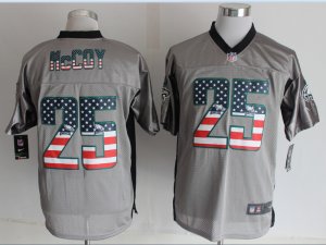 Nike Philadelphia Eagles #25 McCoy Grey Jerseys(USA Flag Fashion Shadow Elite)