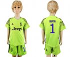 2017-18 Juventus 1 BUFFON Green Youth Goalkeeper Soccer Jersey