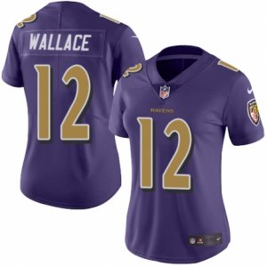 Women\'s Nike Baltimore Ravens #12 Mike Wallace Limited Purple Rush NFL Jersey