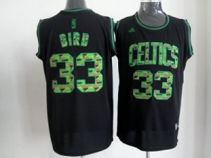 nba boston celtics #33 bird green black[camo fashion swingman]