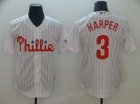 Phillies #3 Bryce Harper White Cool Base Jersey