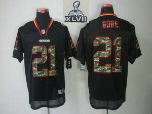 2013 Super Bowl XLVII NEW San Francisco 49ers #21 Gore Camo Fashion ELITE Jerseys