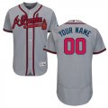 Atlanta Braves Gray Mens Customized Flexbase Jersey