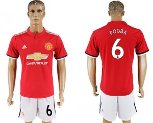 2017-18 Manchester United 6 POGBA Home Soccer Jersey