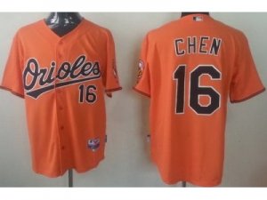 MLB Baltimore Orioles #16 Wei-Yin Chen Orange Jersey