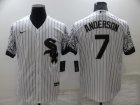 White Sox #7 Tim Anderson White Nike Drift Fashion Cool Base Jersey