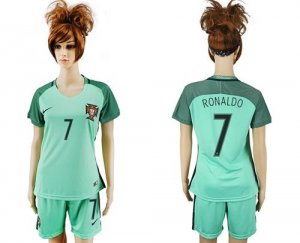 Womens Portugal #7 Ronaldo Away Soccer Country Jersey