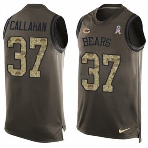 Mens Nike Chicago Bears #37 Bryce Callahan Limited Green Salute to Service Tank Top NFL Jersey