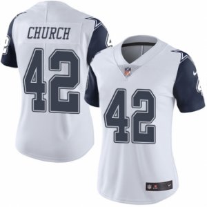 Women\'s Nike Dallas Cowboys #42 Barry Church Limited White Rush NFL Jersey