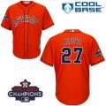 Astros #27 Jose Altuve Orange New Cool Base 2017 World Series Champions Stitched MLB Jersey
