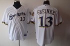 mlb Milwaukee Brewers #13 Zack Greinke white