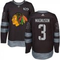 Mens Chicago Blackhawks #3 Keith Magnuson Black 1917-2017 100th Anniversary Stitched NHL Jersey