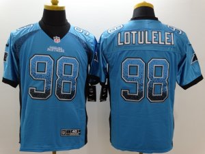 Nike Carolina Panthers #98 Star Lotulelei Blue jerseys(Drift Fashion Elite)